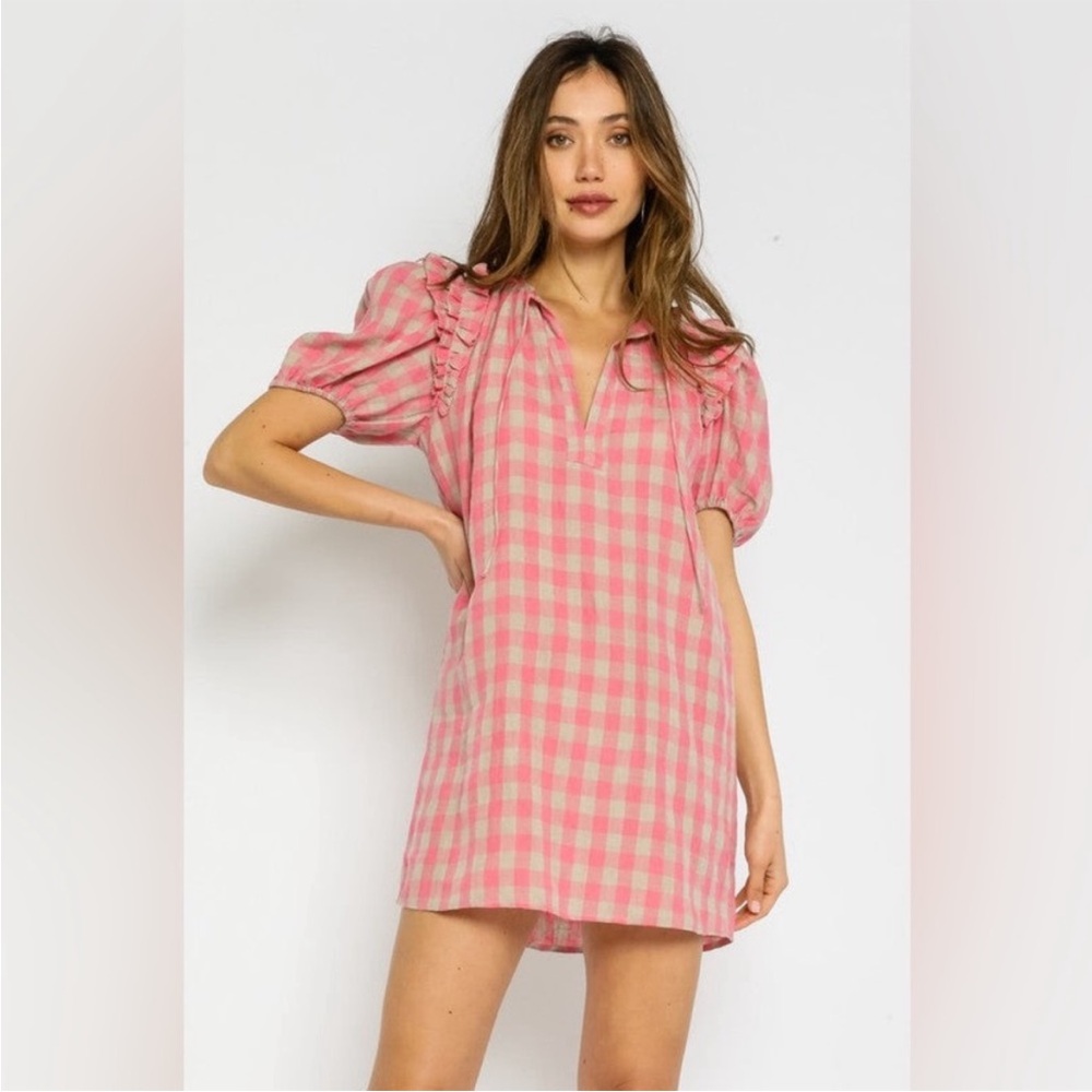 🌼 NEW Oliveaceous Gingham Dress
